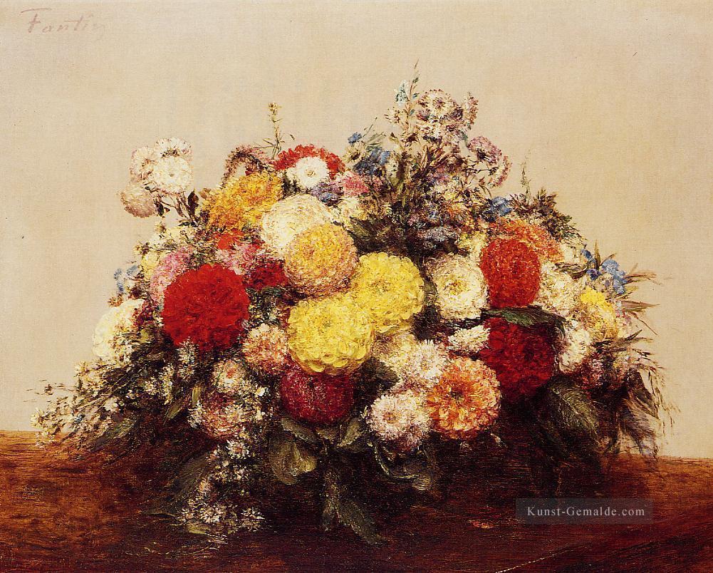 Große Vase von Dahlien und sortierte Blumen Henri Fantin Latour Ölgemälde